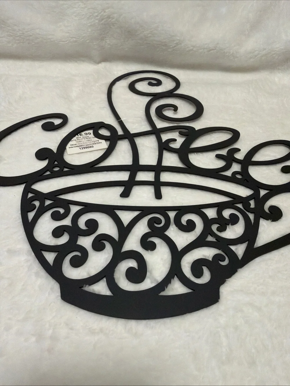 Decorative Black/Charcoal Gray Coffee Wall Art - Elegant Cup Design